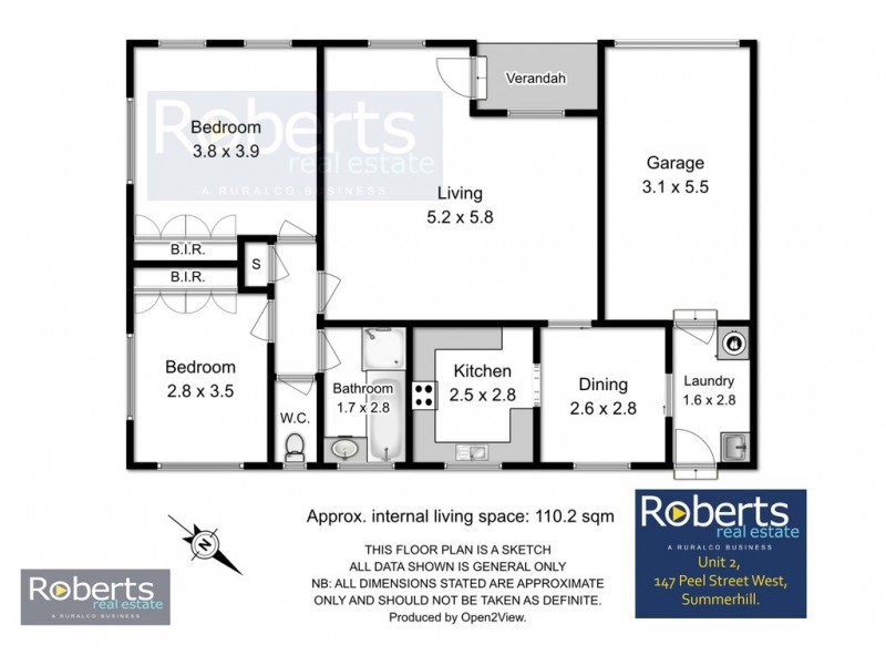 2/147 Peel St West, Summerhill TAS 7250 Floorplan