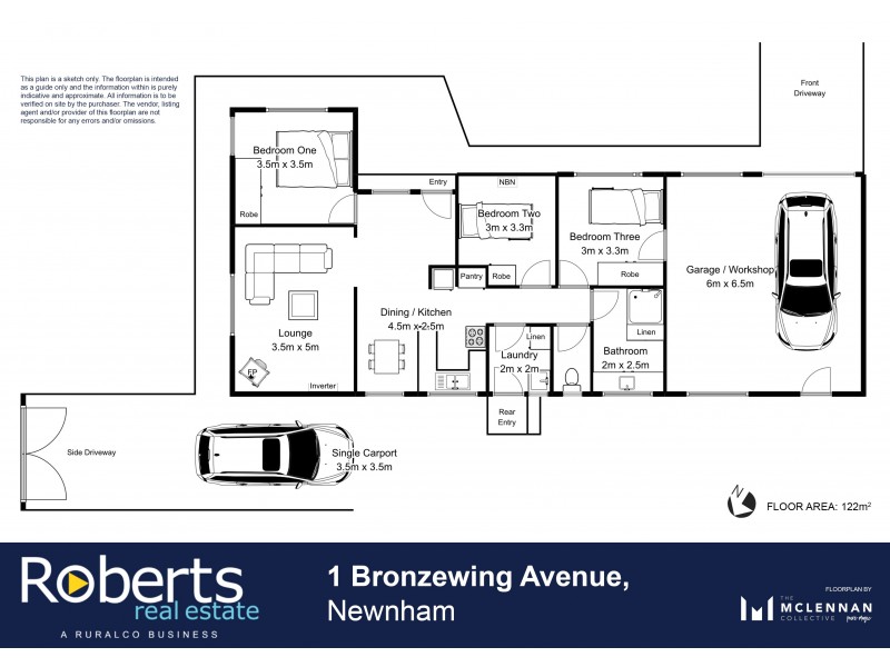 1 Bronzewing Avenue, Newnham TAS 7248 Floorplan