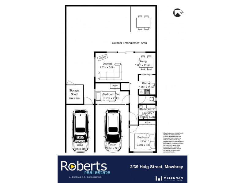 2/39 Haig Street, Mowbray TAS 7248 Floorplan