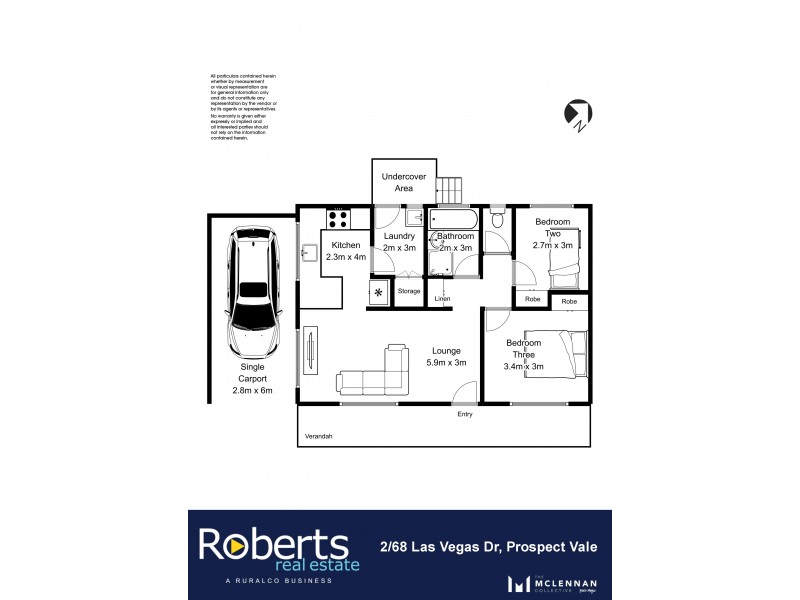 2/68 Las Vegas Drive, Prospect Vale TAS 7250 Floorplan