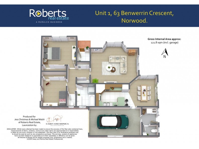 1/63 Benwerrin Cres, Norwood TAS 7250 Floorplan