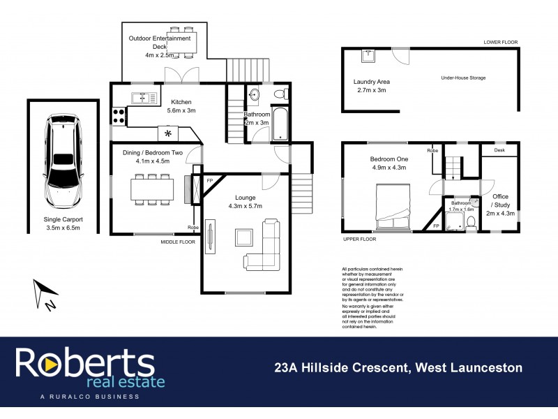 23A Hillside Cres, West Launceston TAS 7250 Floorplan