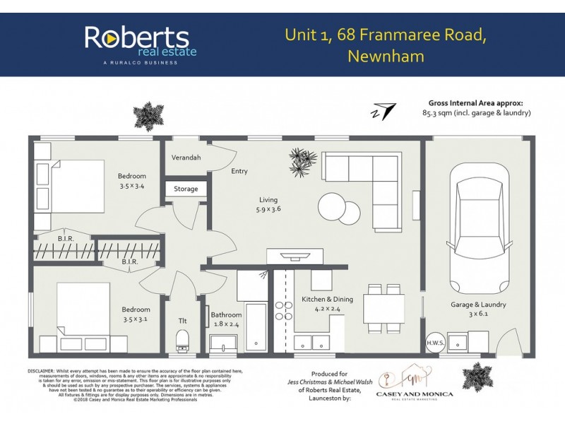 1/68 Franmaree Rd, Newnham TAS 7248 Floorplan