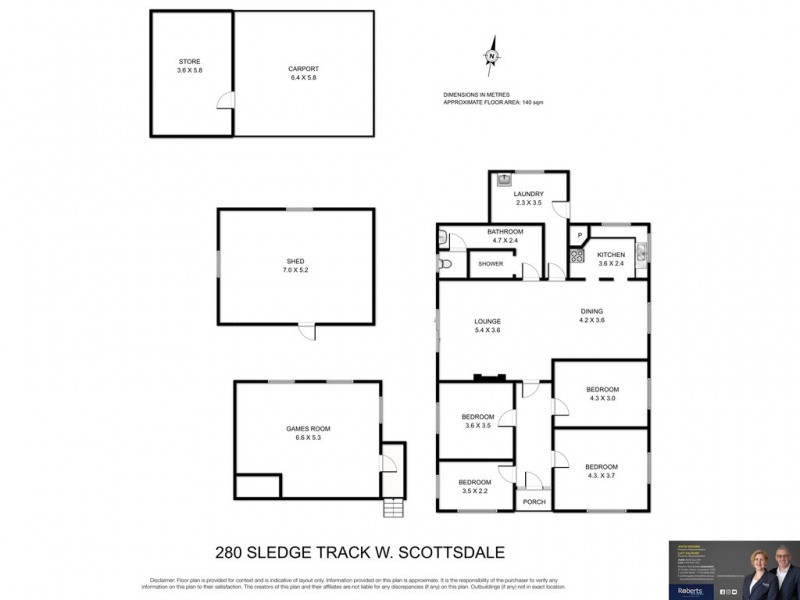 280 Sledge Track, Scottsdale TAS 7260 Floorplan