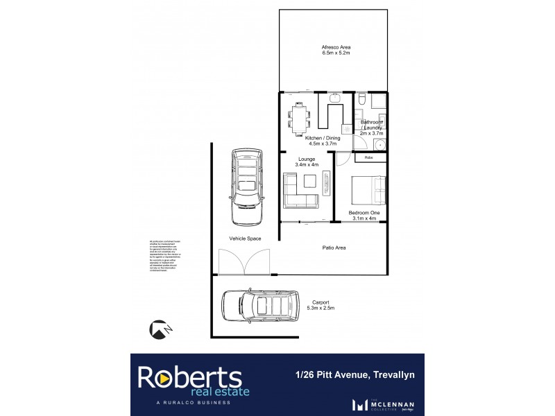 1/26 Pitt Avenue, Trevallyn TAS 7250 Floorplan