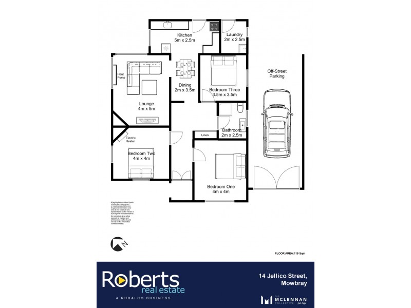 14 Jellico Street, Mowbray TAS 7248 Floorplan