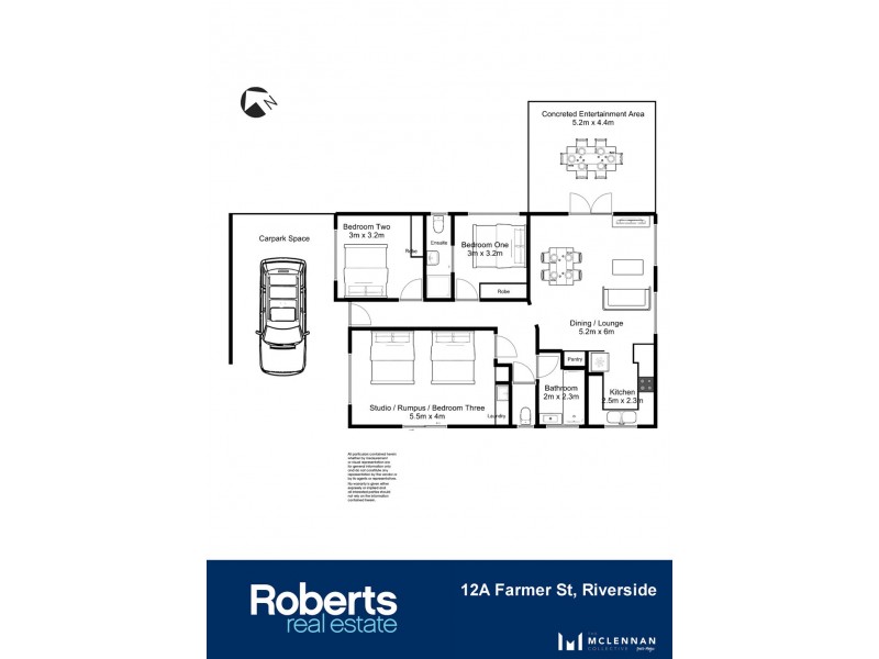 12A Farmer Street, Riverside TAS 7250 Floorplan