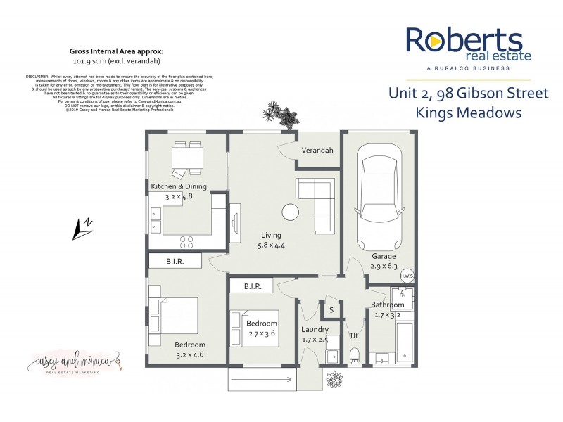 2/98 Gibson Street, Kings Meadows TAS 7249 Floorplan