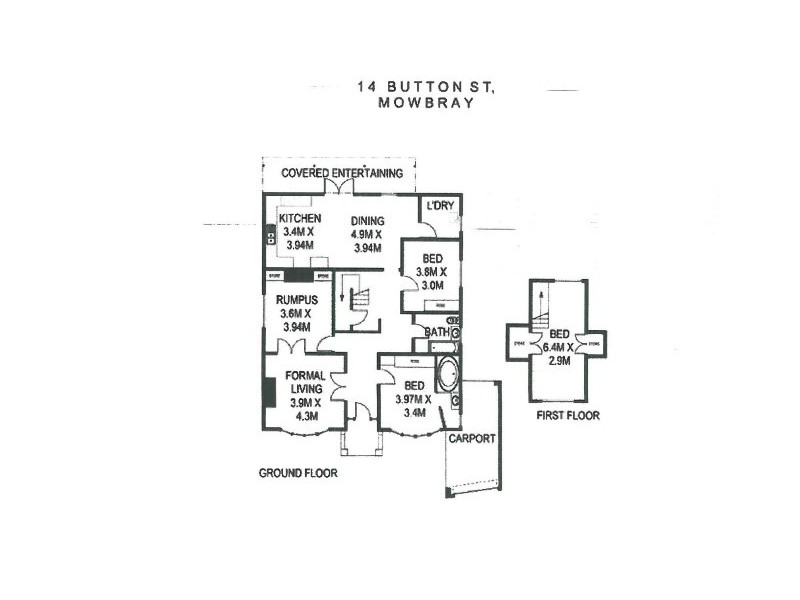 14 Button Street, Mowbray TAS 7248 Floorplan