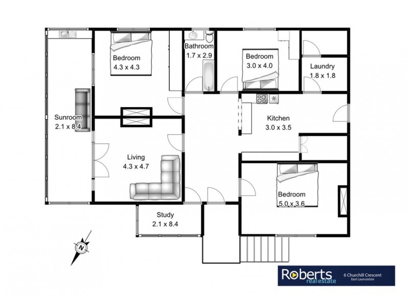 6 Churchill Crescent, Newstead TAS 7250 Floorplan
