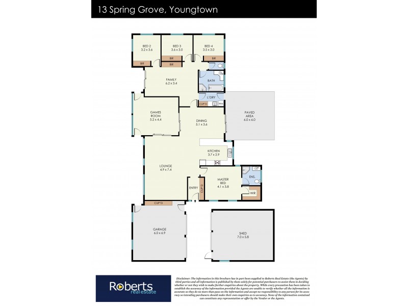 13 Spring Grove, Youngtown TAS 7249 Floorplan