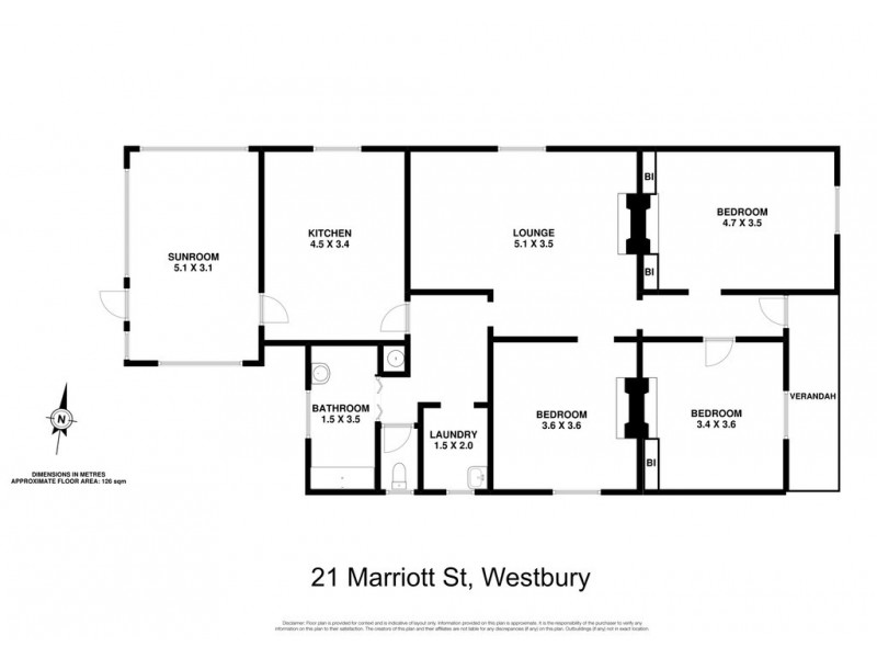 23 Marriott Street, Westbury TAS 7303 Floorplan