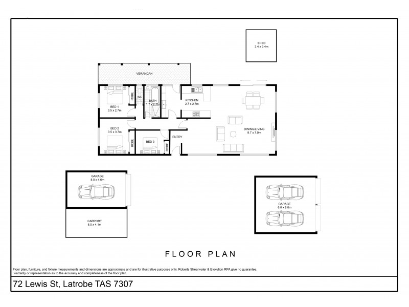 72 Lewis St, Latrobe TAS 7307 Floorplan