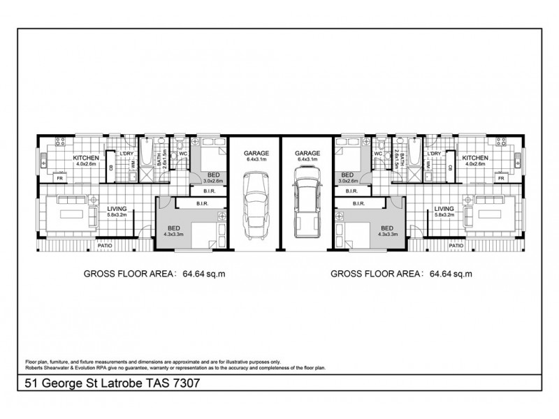 1 and 2/51 George Street, Latrobe TAS 7307 Floorplan