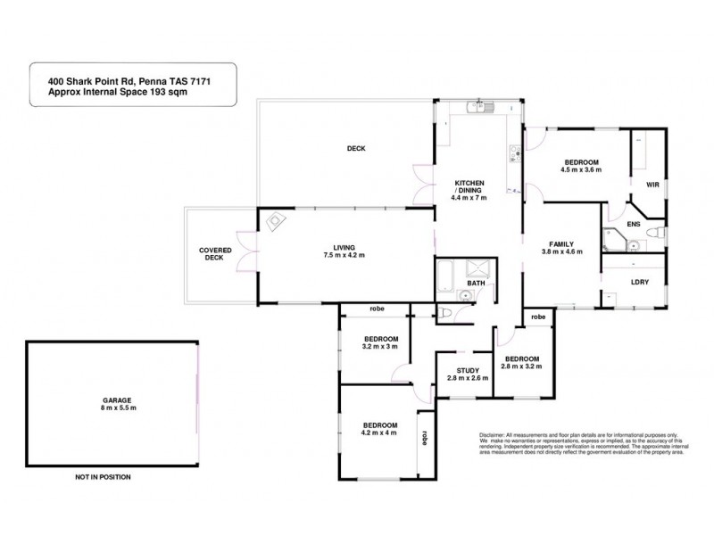 400 Shark Point Road, Penna TAS 7171 Floorplan
