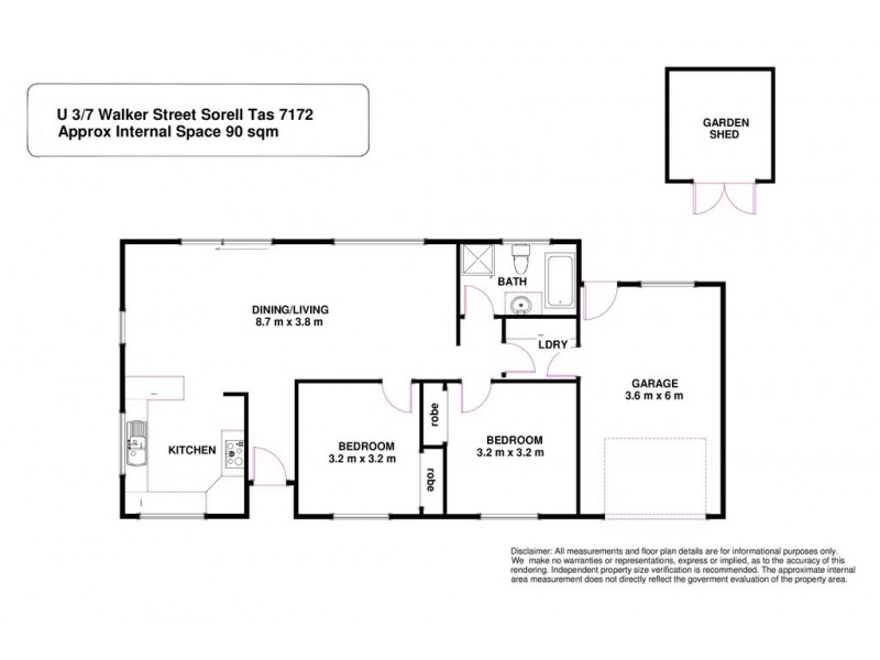 3/7 Walker Street, Sorell TAS 7172 Floorplan