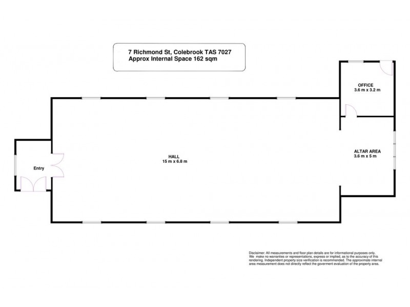 7 Richmond Street (formerly St James’ Church), Colebrook TAS 7027 Floorplan