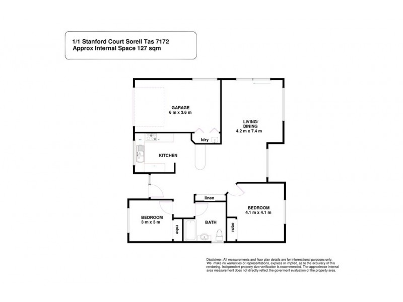 1/1 Stanford Court, Sorell TAS 7172 Floorplan