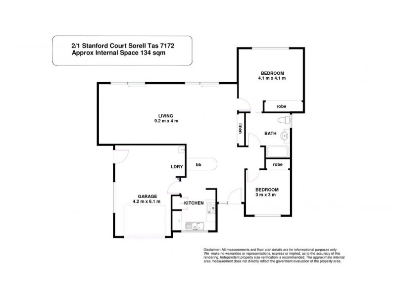 2/1 Stanford Court, Sorell TAS 7172 Floorplan
