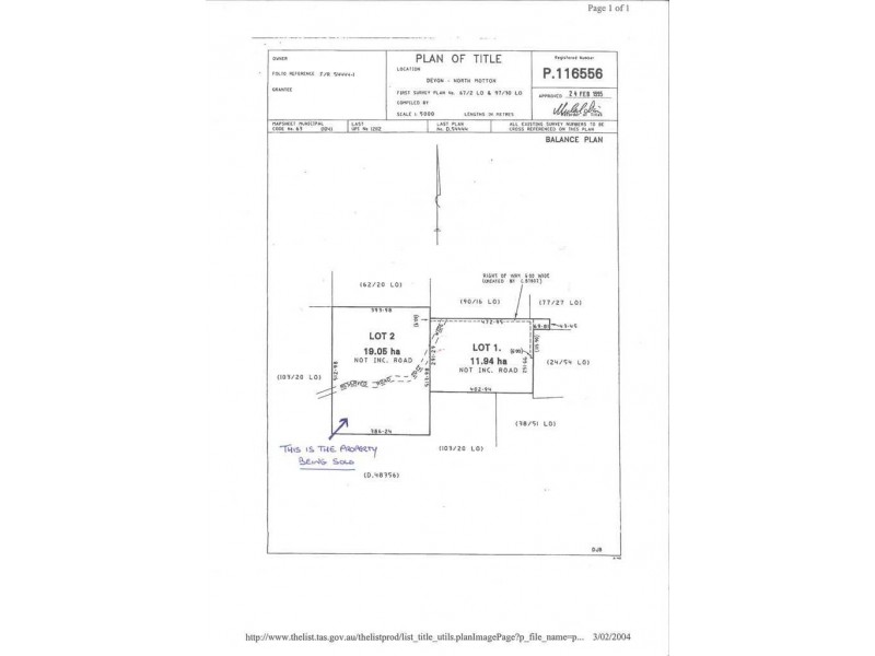 Harveys Road, North Motton TAS 7315