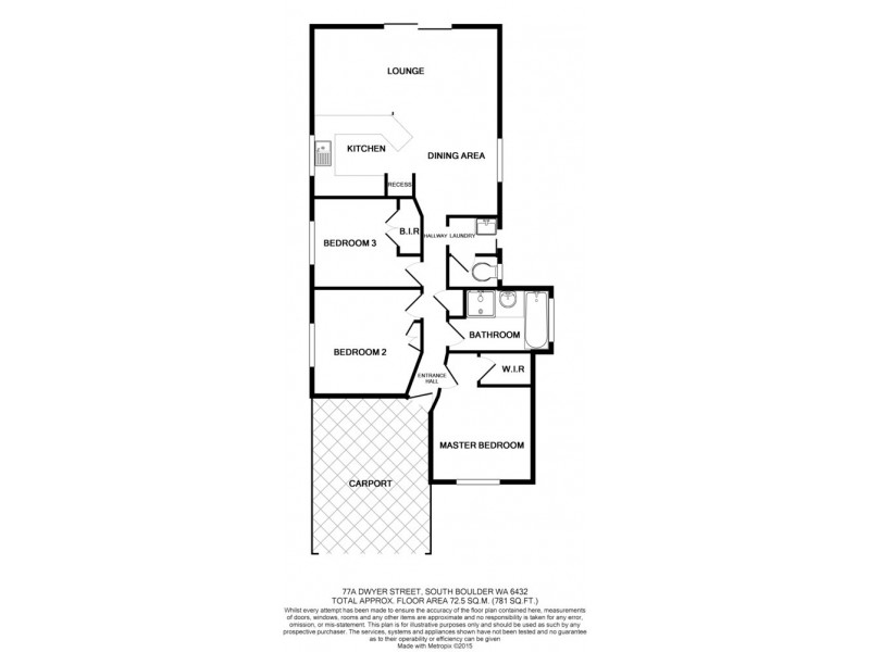 77A Dwyer Street Boulder, Kalgoorlie WA 6430 Floorplan