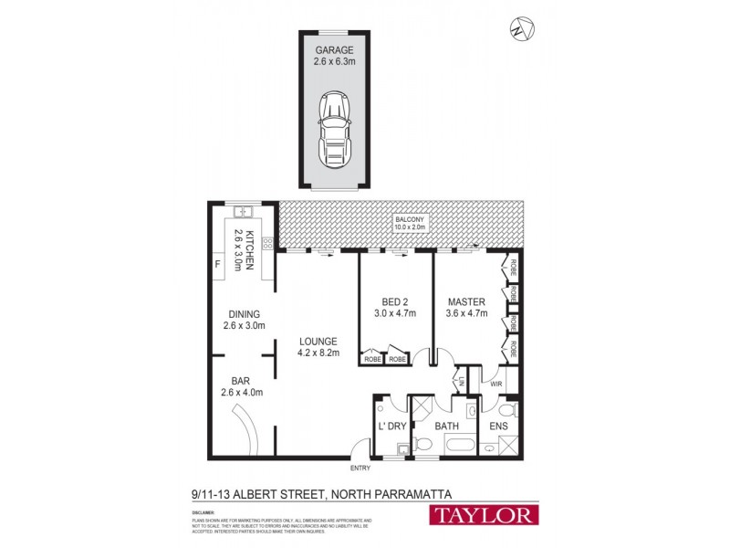 9/13 Albert Street, North Parramatta NSW 2151 Floorplan