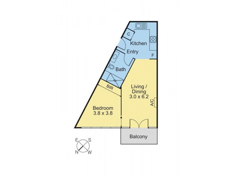 2406/283 City Road, Southbank VIC 3006 Floorplan