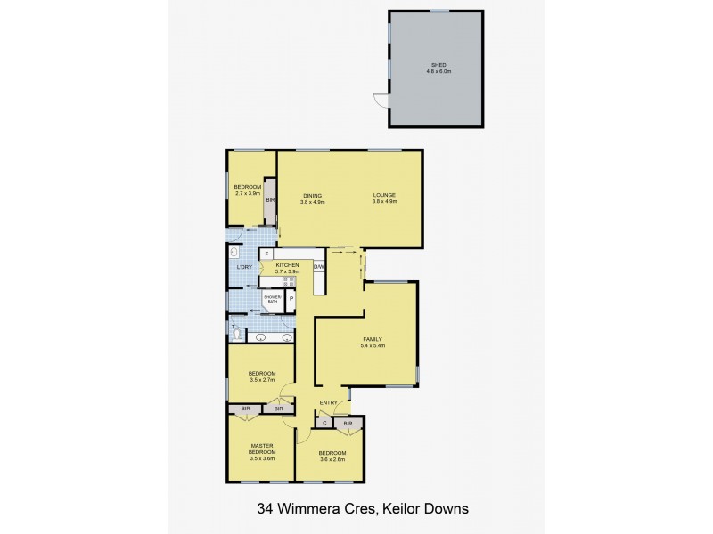 34 Wimmera Crescent, Keilor Downs VIC 3038 Floorplan