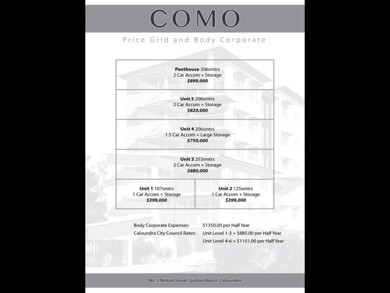 3 Como Apartments Nelson Street, Golden Beach QLD 4551