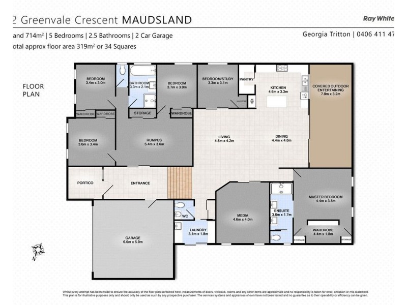 2 Greenvale Crescent, Maudsland QLD 4210 Floorplan