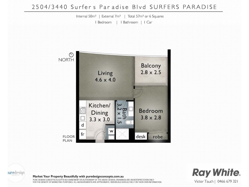2504/3440 Surfers Paradise Boulevard, Surfers Paradise QLD 4217 Floorplan