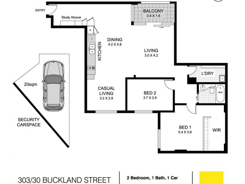 303/30 Buckland Street, Chippendale NSW 2008 Floorplan
