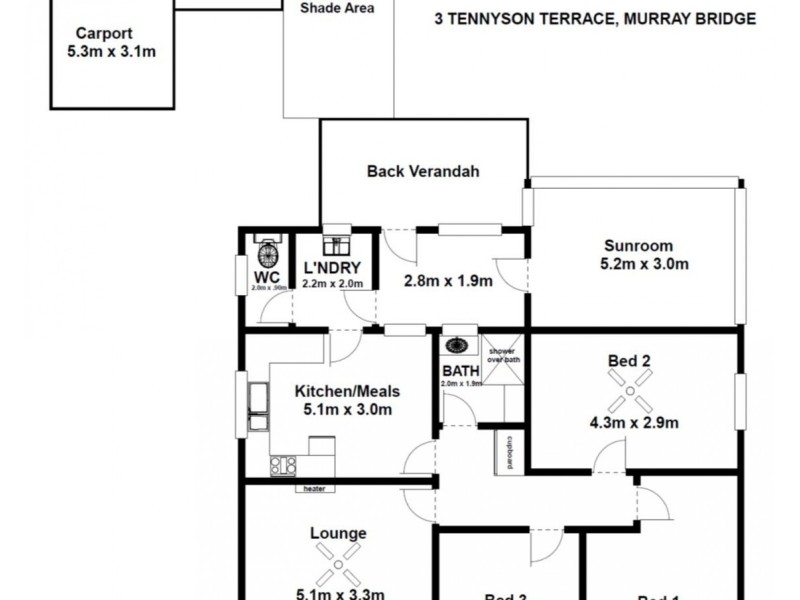 3 Tennyson Terrace, Murray Bridge SA 5253 Floorplan
