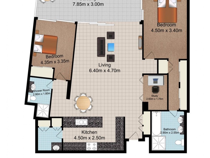 4305/323 Bayview Street, Hollywell QLD 4216 Floorplan