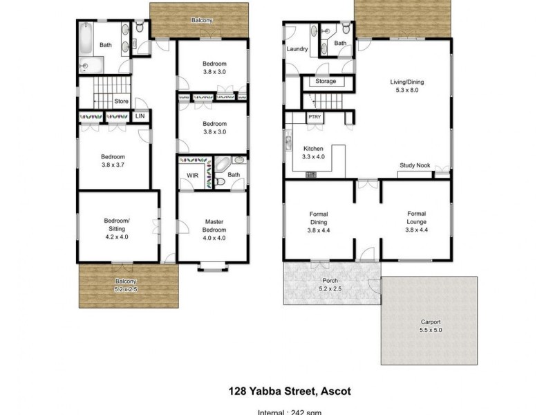 128 Yabba Street, Ascot QLD 4007 Floorplan