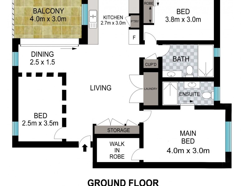 3/50 Depper Street, St Lucia QLD 4067 Floorplan