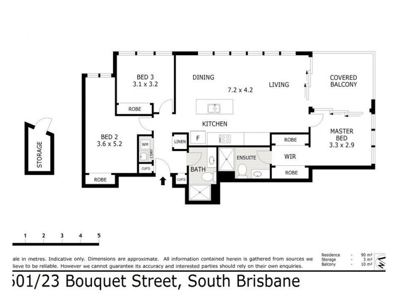 601/23 Bouquet Street, South Brisbane QLD 4101 Floorplan