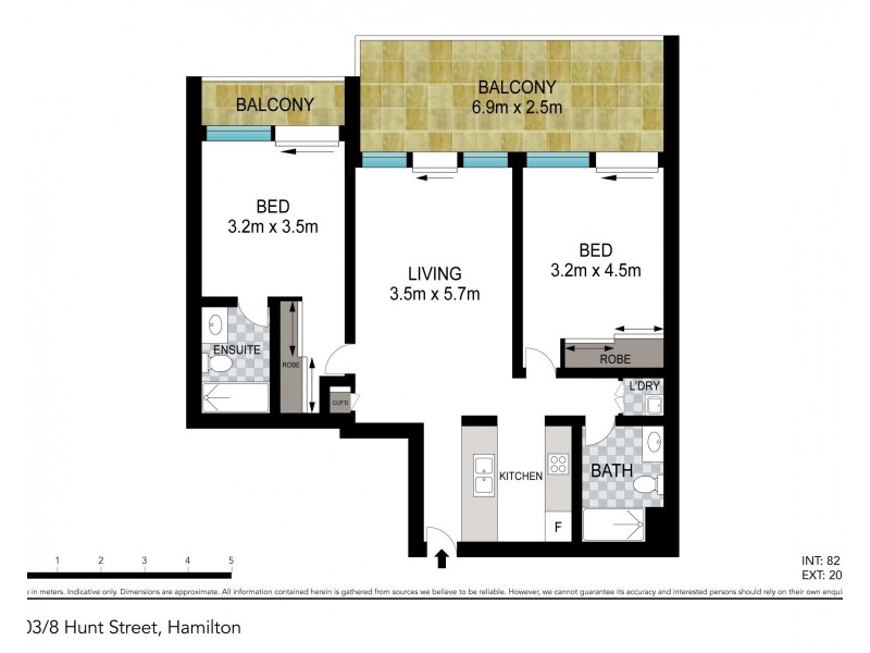 803/8 Hunt Street, Hamilton QLD 4007 Floorplan