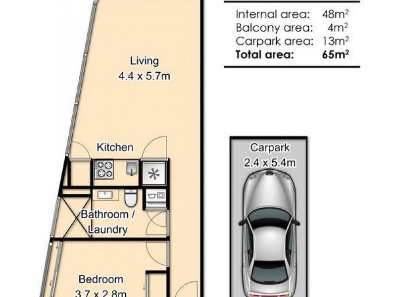 907/179 Alfred Street, Fortitude Valley QLD 4006 Floorplan