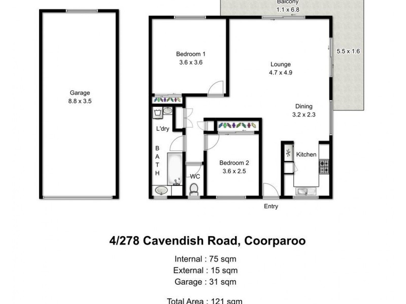 4/278 Cavendish Road, Coorparoo QLD 4151 Floorplan