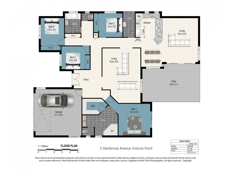 2 Glenbrook Avenue, Victoria Point QLD 4165 Floorplan