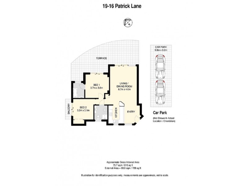 19/16 Patrick Lane, Toowong QLD 4066 Floorplan