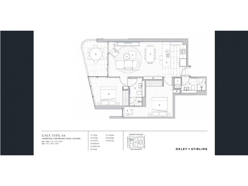 204/9 Christie Street, South Brisbane QLD 4101 Floorplan