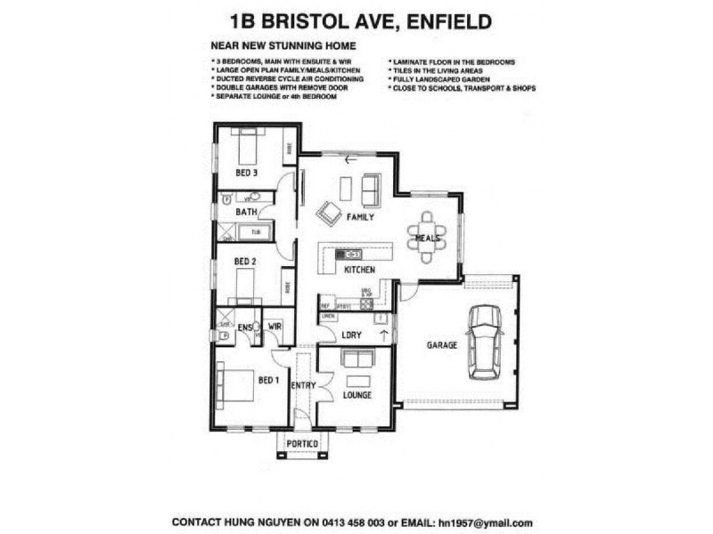 1B Bristol Avenue, Enfield SA 5085 Floorplan