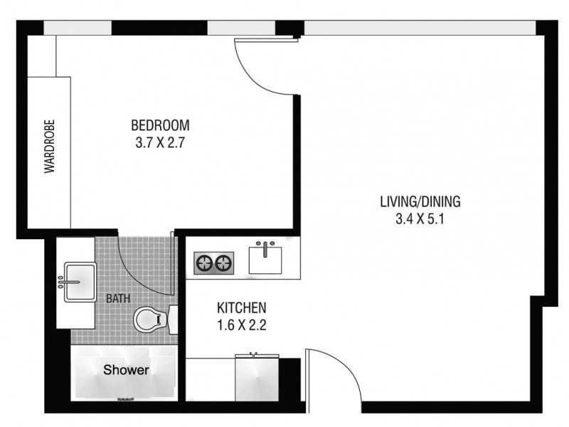 344/27 Park Street, Sydney NSW 2000 Floorplan