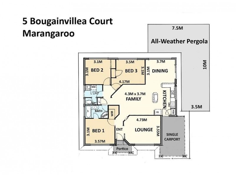 5 Bougainvillea Court, Marangaroo WA 6064 Floorplan