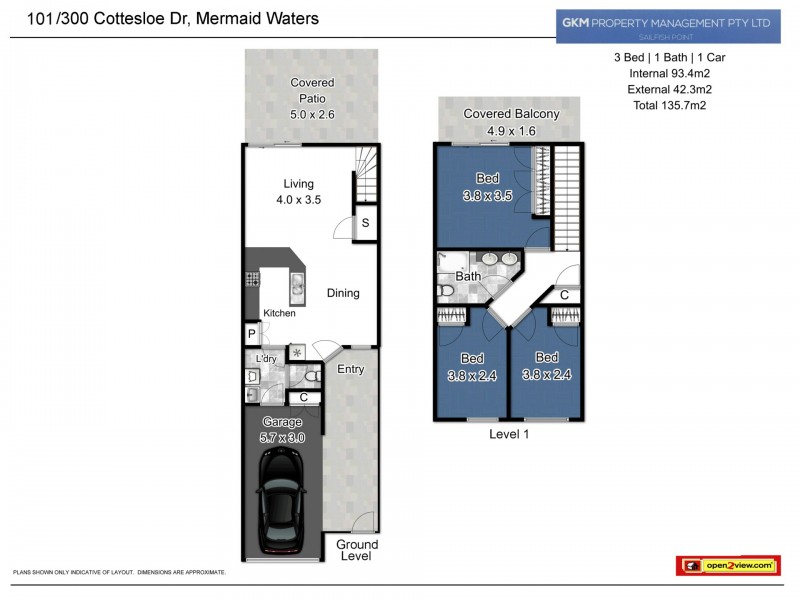 Unit 97/300 Cottesloe, Mermaid Waters QLD 4218 Floorplan