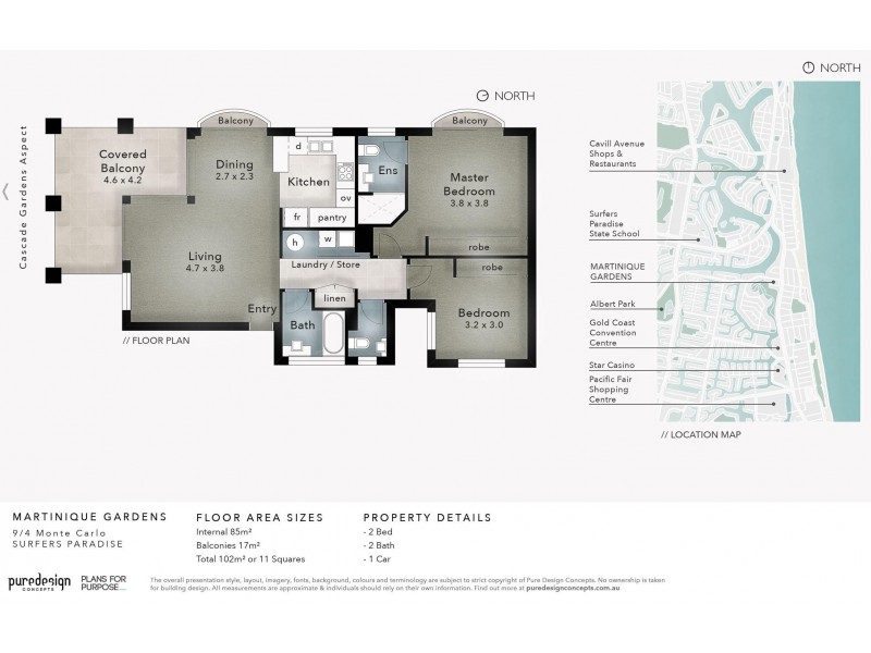 9/4 Monte Carlo Avenue, Surfers Paradise QLD 4217 Floorplan