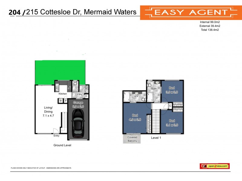 Unit 204/215 Cottesloe Drive, Mermaid Waters QLD 4218 Floorplan