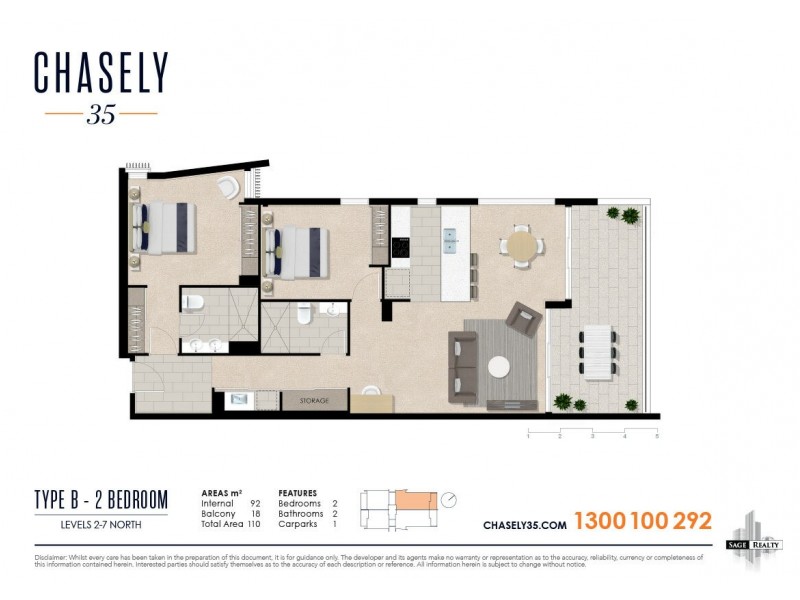 19/35 Chasley, Auchenflower QLD 4066 Floorplan